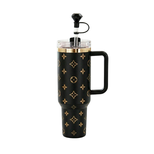 40oz Luxury Tumbler + Straw Topper – Matte Black
