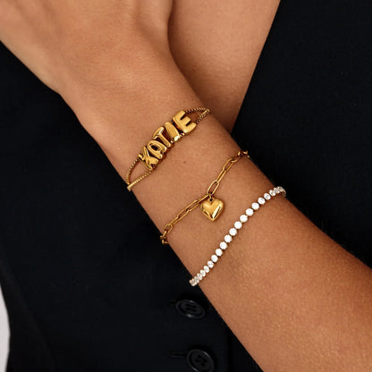 Paperclip Heart Charm Bracelet