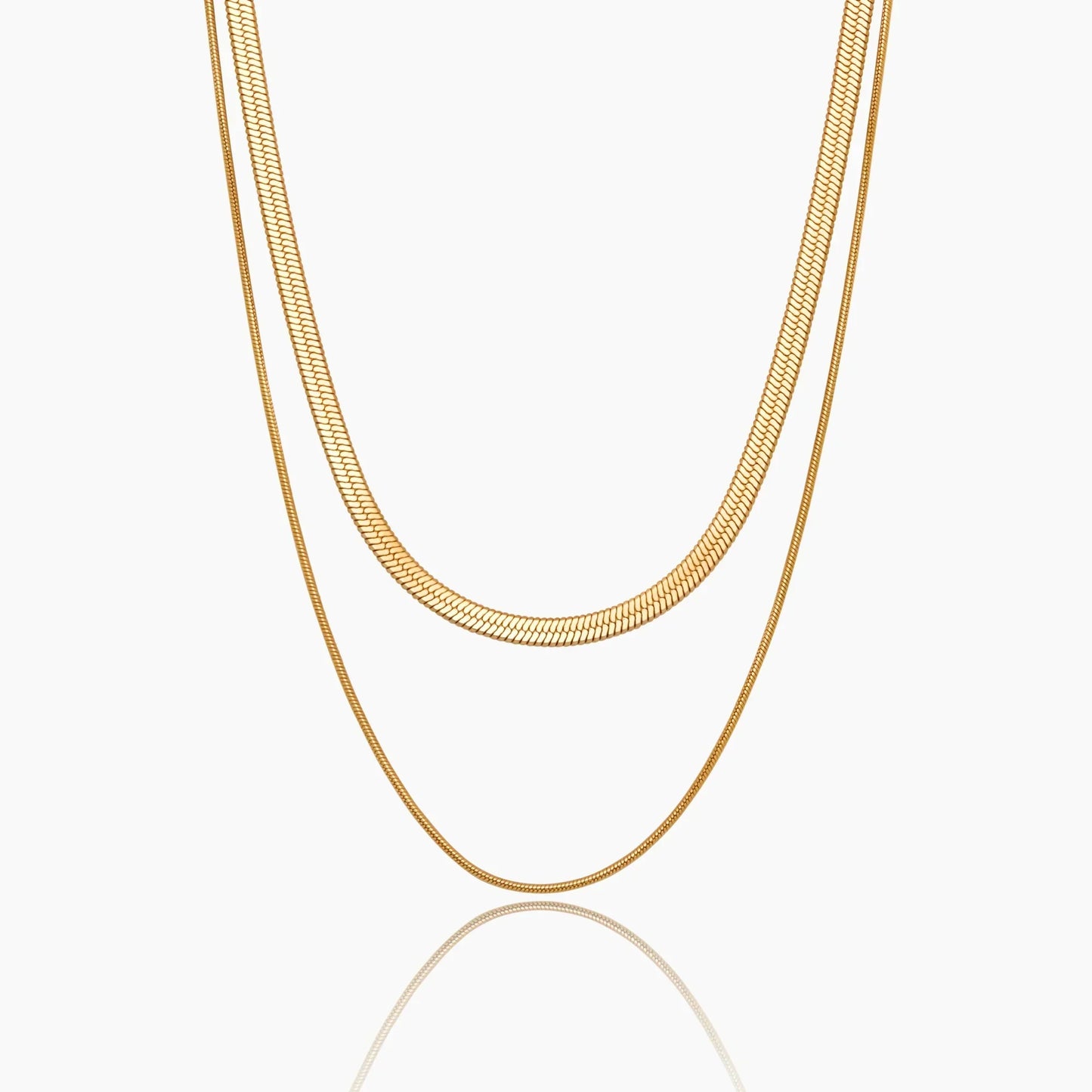Double Snake Chain Layered Necklace