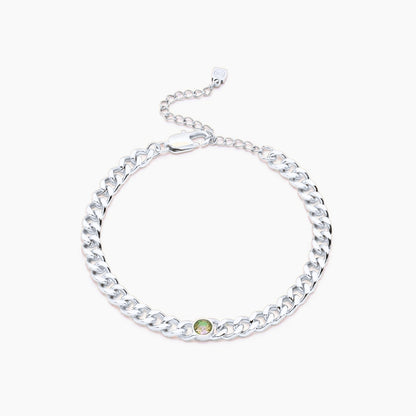 curb-chain-birthstone-bracelet — Silver / Nov-Citrine