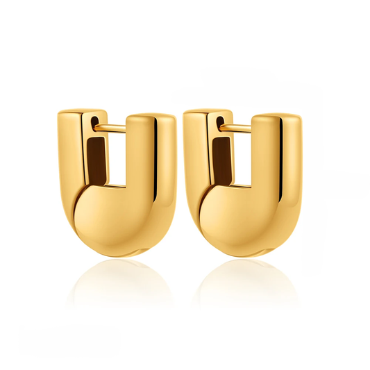 U-shaped hoop earrings