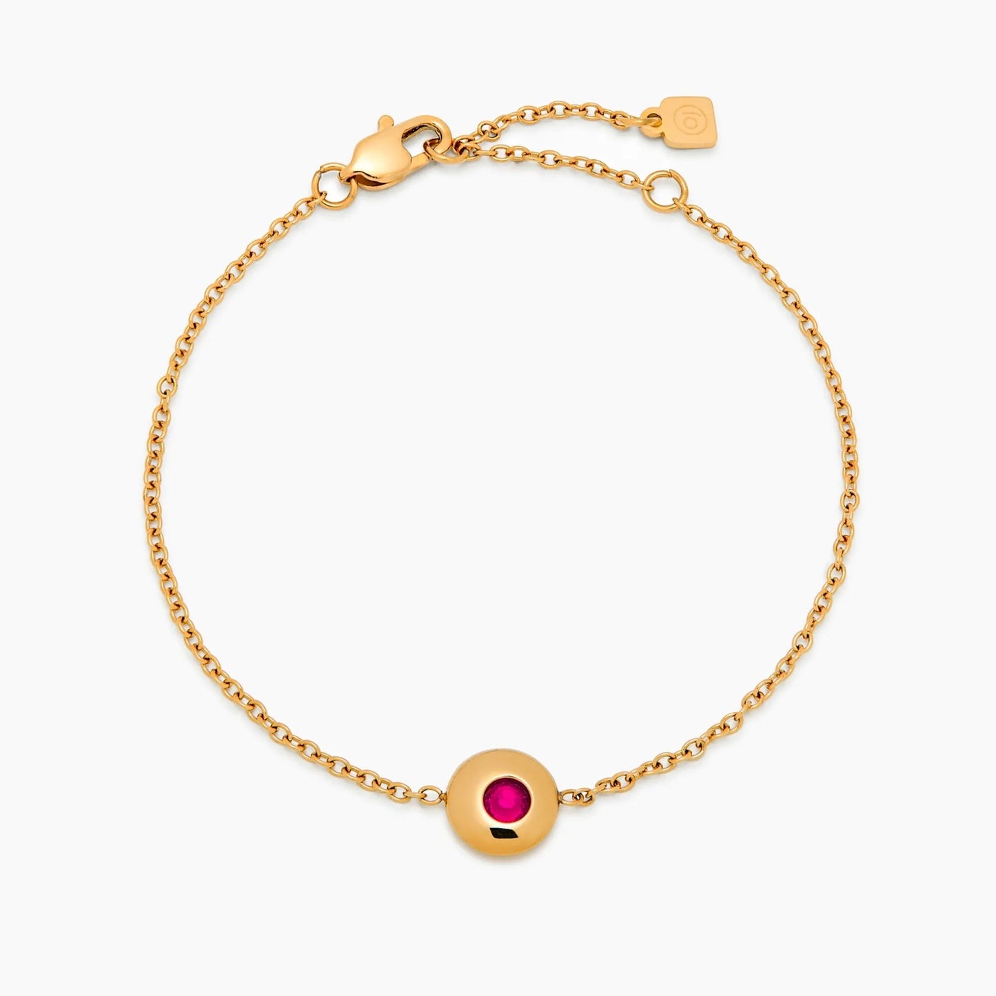mini-birthstone-charm-bracelet — Gold / Jul-Ruby