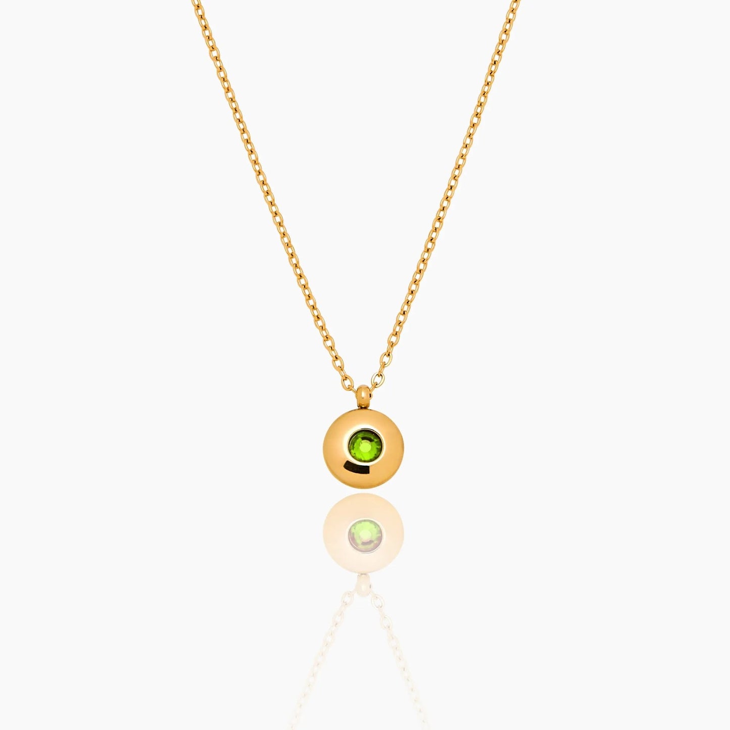 mini-birthstone-pendant-necklace — Gold / Aug-Peridot