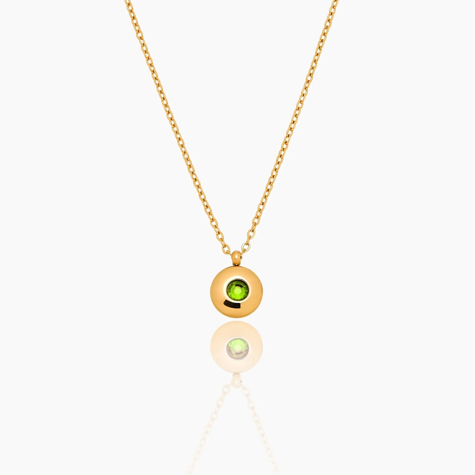 mini-birthstone-pendant-necklace — Gold / Aug-Peridot
