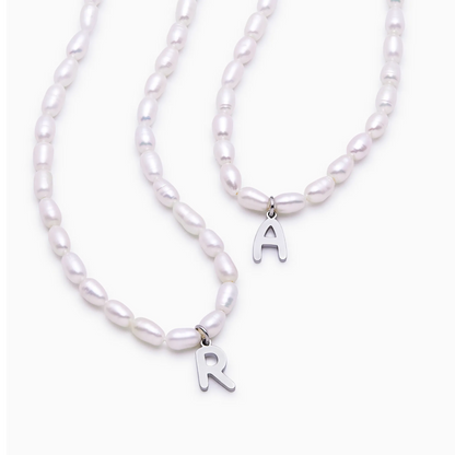 Statement Initial Pearl Necklace